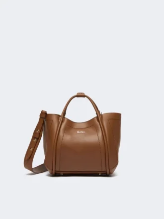 Ekstra liten marineveske i skinn, brunbronse