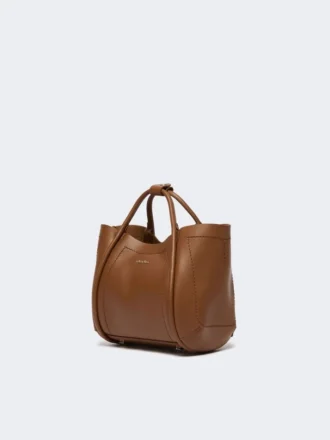 Ekstra liten marineveske i skinn, brunbronse
