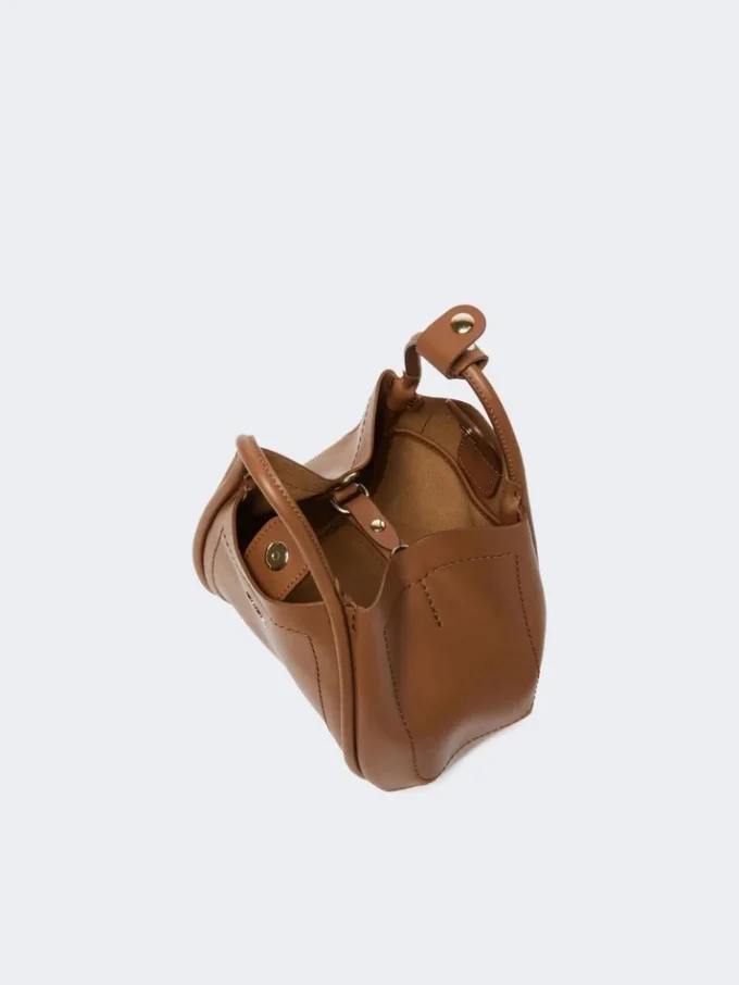 Ekstra liten marineveske i skinn, brunbronse