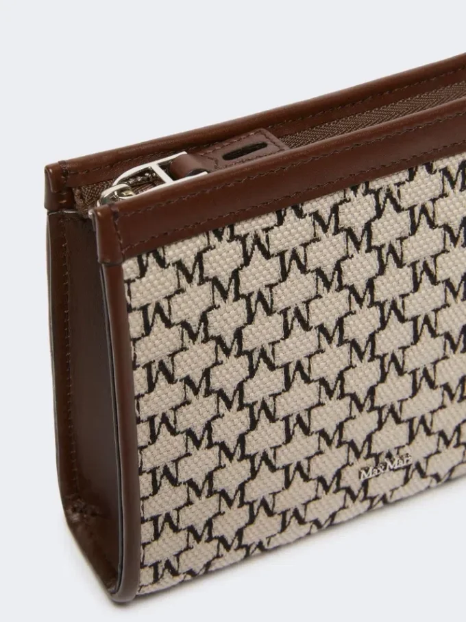 Ekstra liten veske i bomullsjacquard, svart