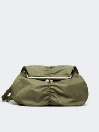 Ekstra stor teknisk gabardine-veske i pasticcino-stil, salviegrønn