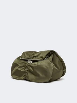 Ekstra stor teknisk gabardine-veske i pasticcino-stil, salviegrønn