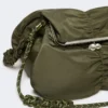 Ekstra stor teknisk gabardine-veske i pasticcino-stil, salviegrønn