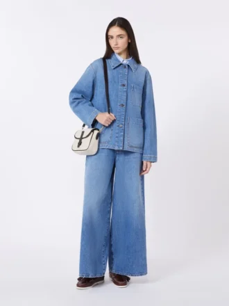 Ekte denim-shacket, marineblå