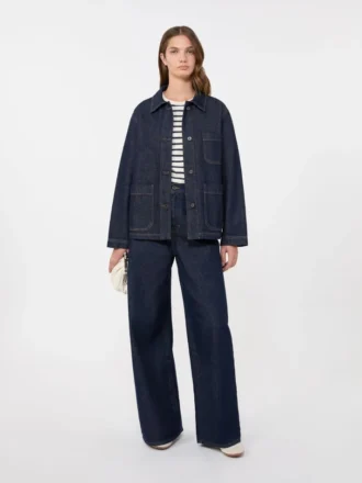 Ekte denim-shacket, marineblå
