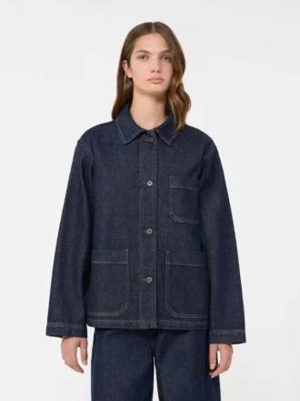 Ekte denim-shacket, marineblå