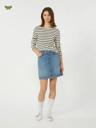 Ekte denimminiskjørt, marineblått