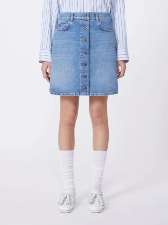 Ekte denimminiskjørt, marineblått