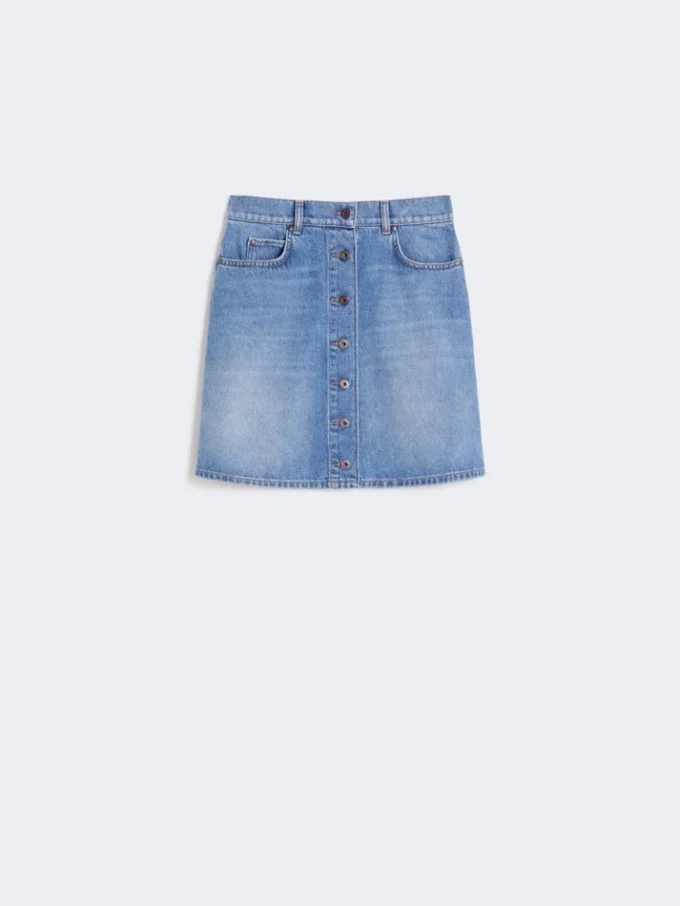 Ekte denimminiskjørt, marineblått Ekte denimminiskjørt, marineblått