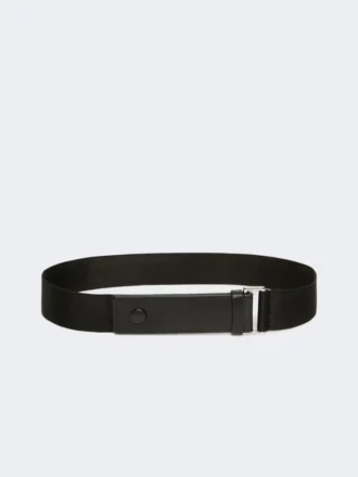 Elastisk belte i bånd og skinn, svart