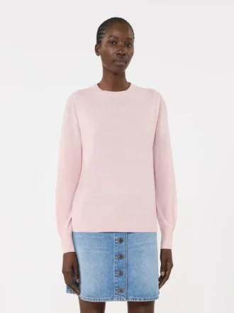 Enkel genser i ull og kashmir, rosa