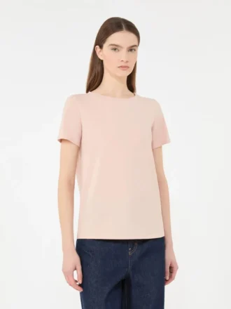 Enkel T-skjorte i bomullsjersey, rosa