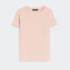 Enkel T-skjorte i bomullsjersey, rosa