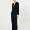 Enkeltradet blazer i piqua-jersey, ultramarin