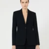 Enkeltradet blazer i piqua-jersey, ultramarin