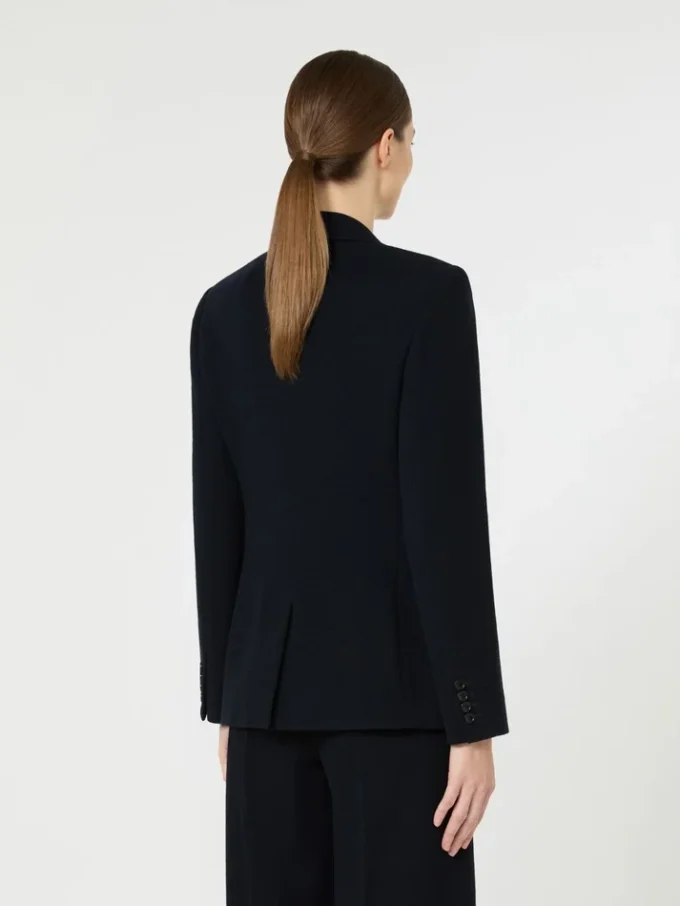 Enkeltradet blazer i piqua-jersey, ultramarin