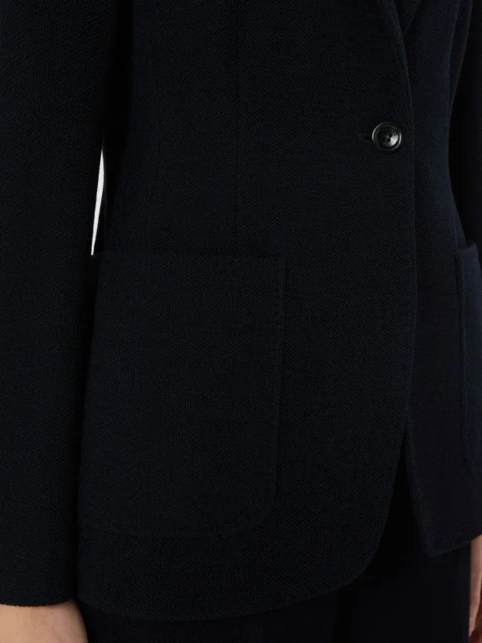 Enkeltradet blazer i piqua-jersey, ultramarin