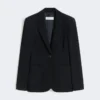 Enkeltradet blazer i piqua-jersey, ultramarin