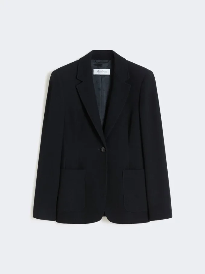 Enkeltradet blazer i piqua-jersey, ultramarin
