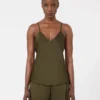 Envers-sateng-camisole-top, mosegrønn