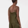 Envers-sateng-camisole-top, mosegrønn