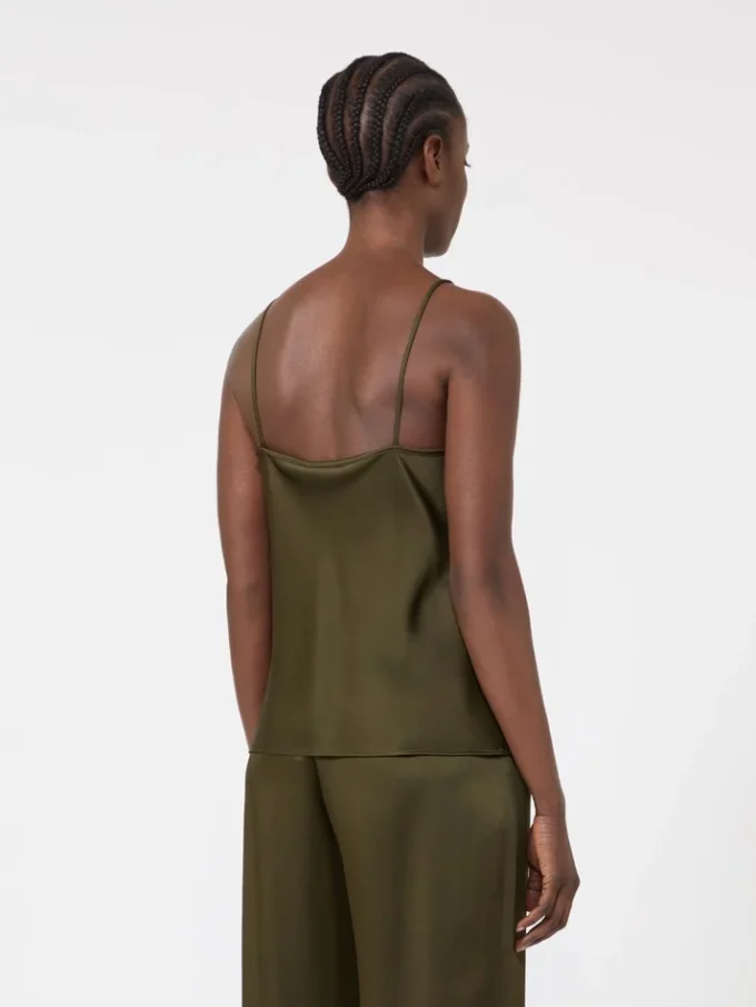 Envers-sateng-camisole-top, mosegrønn