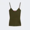 Envers-sateng-camisole-top, mosegrønn