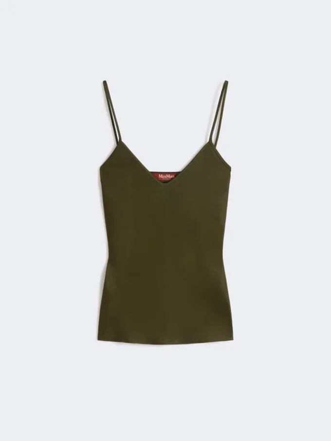 Envers-sateng-camisole-top, mosegrønn