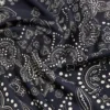 Firkantet foulard i silke med trykk, midnattsblå Firkantet foulard i silke med trykk, midnattsblå