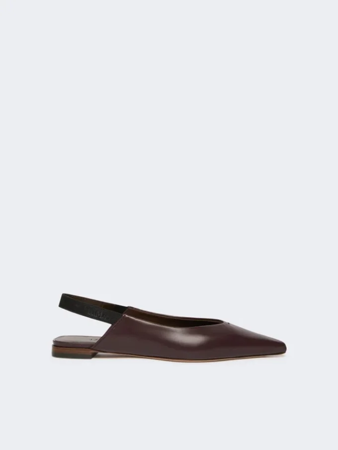 Flate slingbacks i nappaskinn, bordeaux