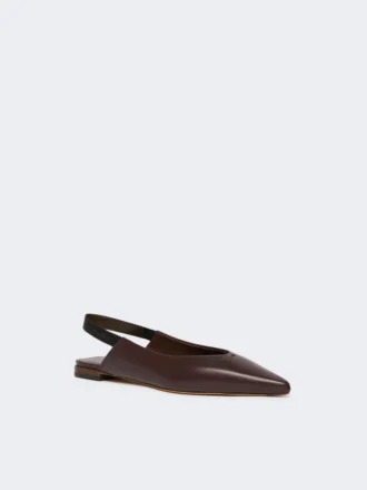 Flate slingbacks i nappaskinn, bordeaux