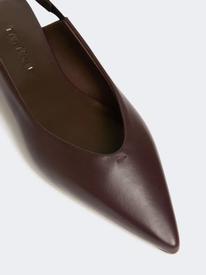 Flate slingbacks i nappaskinn, bordeaux