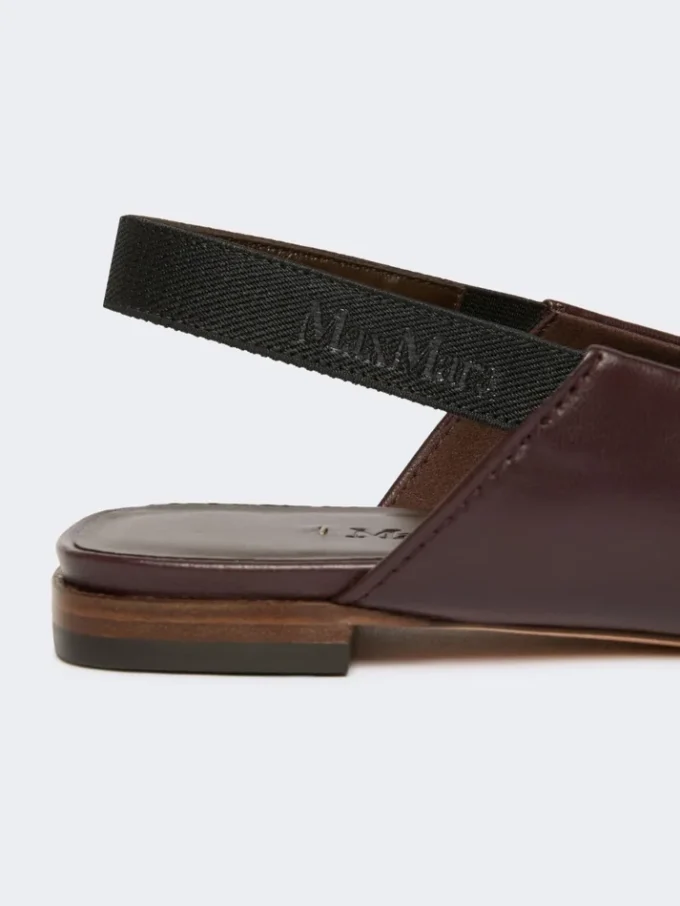 Flate slingbacks i nappaskinn, bordeaux