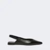 Flate slingbacks i nappaskinn, svart