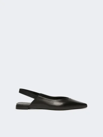 Flate slingbacks i nappaskinn, svart