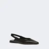 Flate slingbacks i nappaskinn, svart