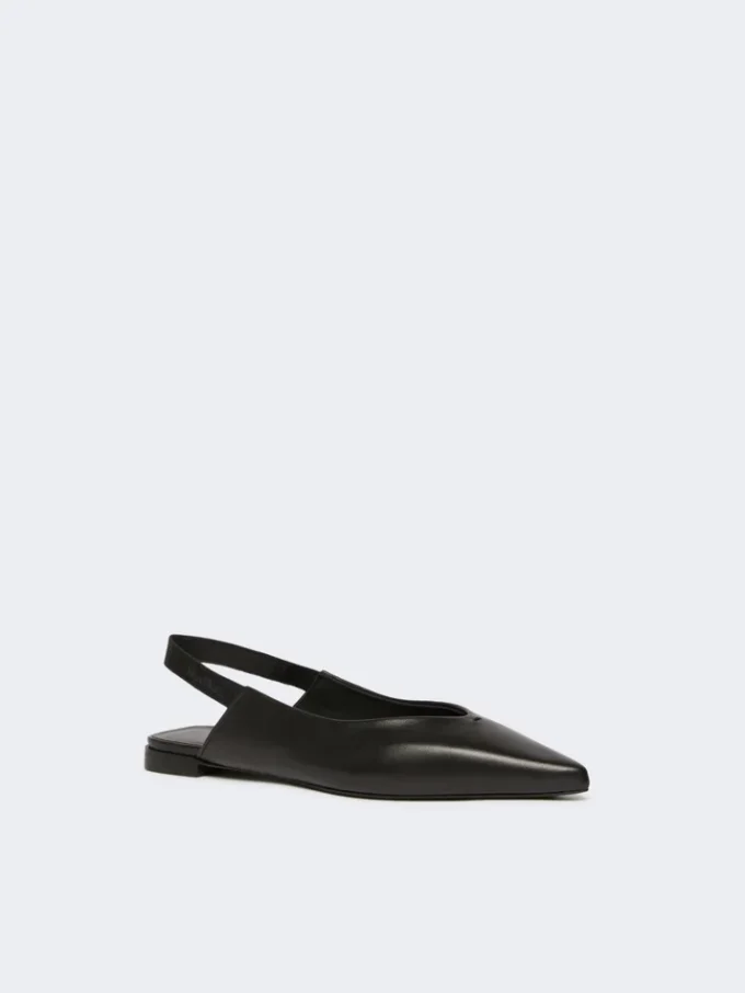 Flate slingbacks i nappaskinn, svart