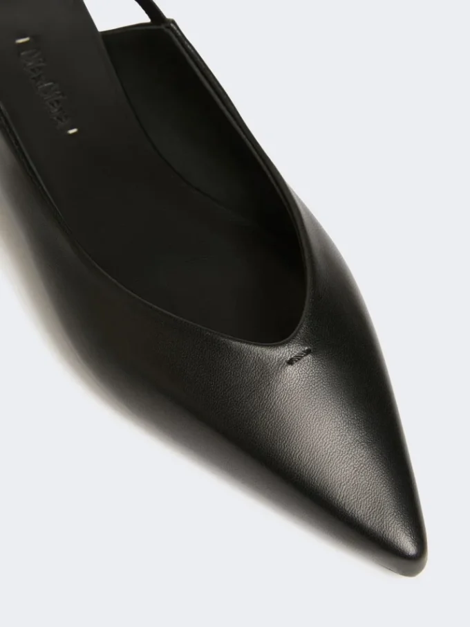 Flate slingbacks i nappaskinn, svart