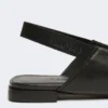 Flate slingbacks i nappaskinn, svart