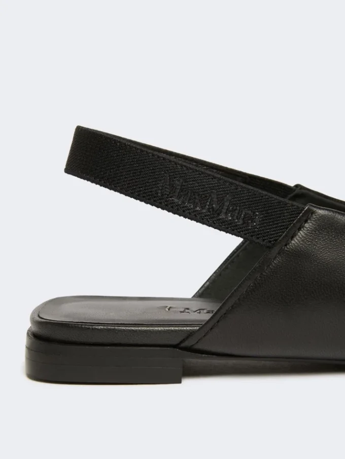 Flate slingbacks i nappaskinn, svart