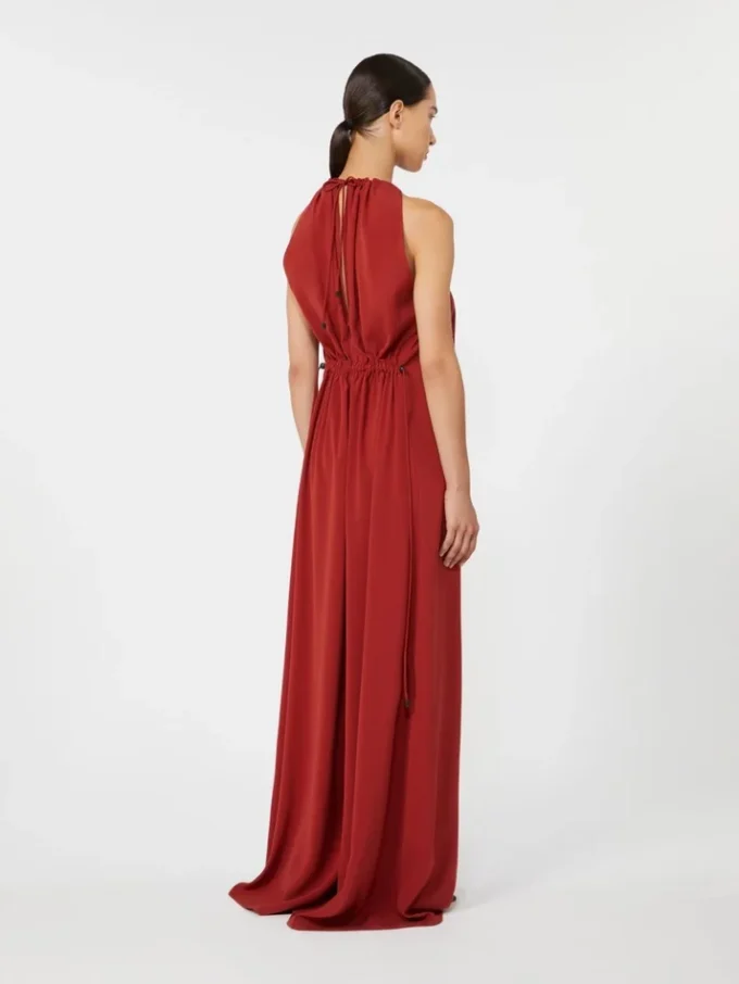 Flytende jumpsuit i envers-sateng, rød Flytende jumpsuit i envers-sateng, rød