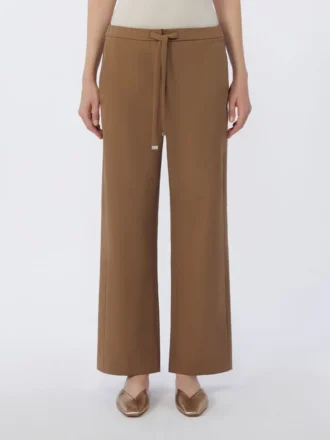 Gabardinebukser i ull, kamel