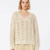 Genser i bomullsgarn og paljetter, beige