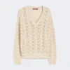 Genser i bomullsgarn og paljetter, beige