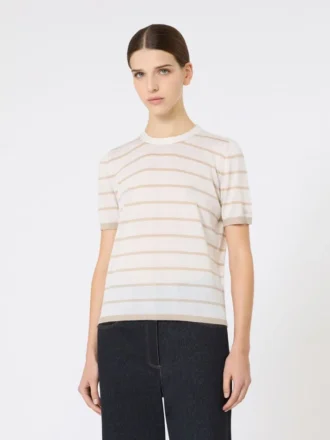 Genser i kashmir- og silkegarn, beige