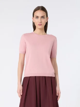 Genser i silke og bomull, rosa
