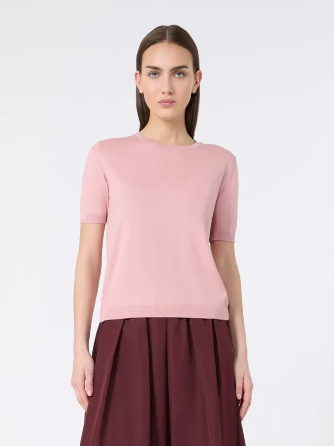 Genser i silke og bomull, rosa