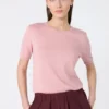 Genser i silke og bomull, rosa