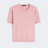 Genser i silke og bomull, rosa