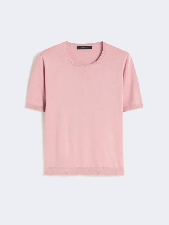 Genser i silke og bomull, rosa